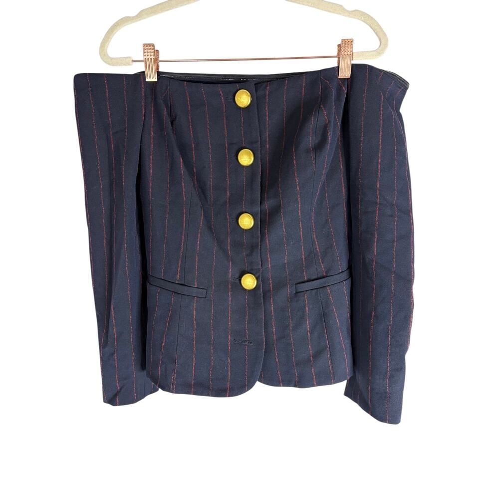 Lagence Alice Blazer Off Shoulder Pinstripe Top Old Money Workwear Dinner 6 - Picture 2 of 10